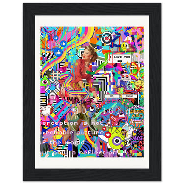 Perception Is Not a Reliable Picture Wooden Framed Print - Spork Fine Art USA