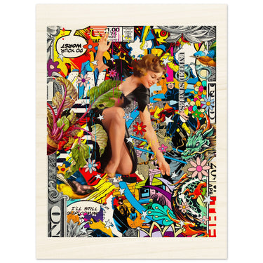 Do Your Worst Wood Print - Spork Fine Art USA