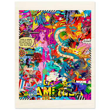 American Fight Wood Print - Spork Fine Art USA