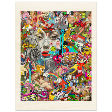 Bang Those Thoughts Wood Print - Spork Fine Art USA