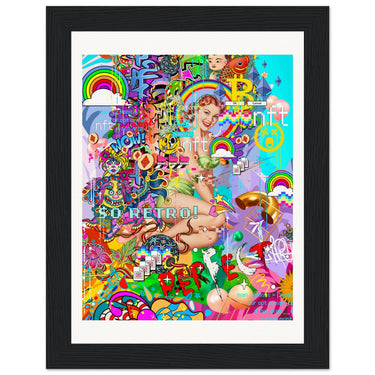 So Retro Wooden Framed Print - Spork Fine Art USA