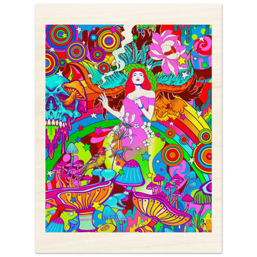 Psychedelic Angel Wood Print - Spork Fine Art USA