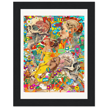 Perky Wooden Framed Print - Spork Fine Art USA