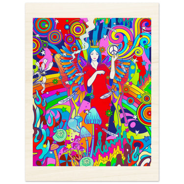 Not With The Saints Wood Print - Spork Fine Art USA