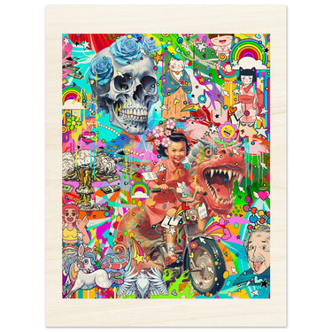 Not Of This Earth Wood Print - Spork Fine Art USA