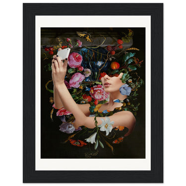 Selfitis Flip Wooden Framed Print - Spork Fine Art USA