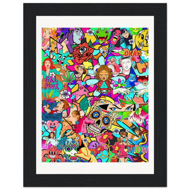 Girl Power Wooden Framed Print - Spork Fine Art USA