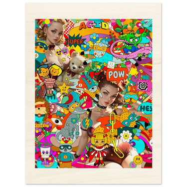 Super Trip Wood Print - Spork Fine Art USA