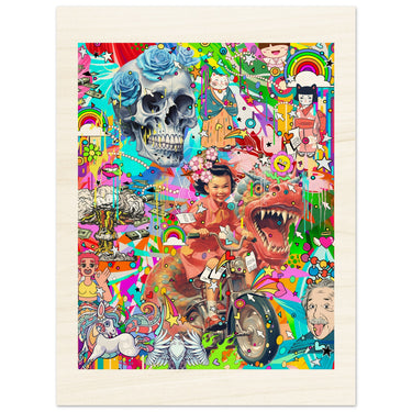 Not Of This Earth Wood Print - Spork Fine Art USA