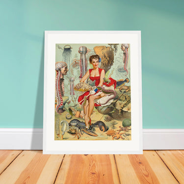Under The Sea Reptile Butcher Shop Wooden Framed Print - Spork Fine Art USA